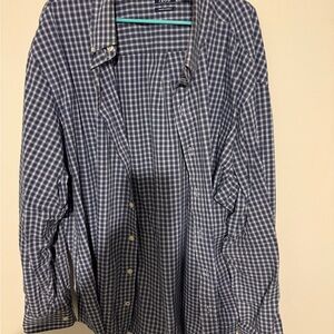 Izod 3XLT Navy and White Checkered Men's Shirt